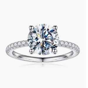 1.5CT Moissanite Classic Solitaire Ring 925 Sterling Silver Band - Size 7